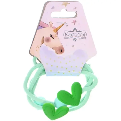 Резинки для волос детские 2шт «МЯТНЫЙ БУМ», микс 5 цветов, d-5.5см (Кокетка)