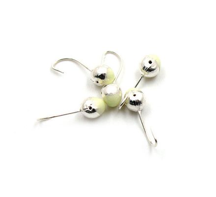 Мормышка "ЯМАН" шар с отв.,цв.SILVER PLATED, с фосф. пяткой, d 6, вес 1,2 г