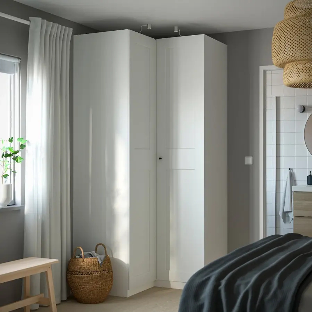 Угловой шкаф - IKEA PAX/GRIMO/ПАКС/ГРИМО ИКЕА, 111х111x236 см, белый