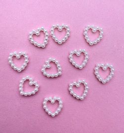 1831 Фигурки объёмные "Жемчуг сердечки" 10 шт