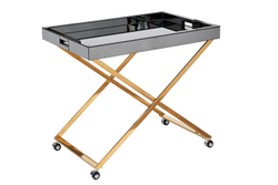 KFG134 Стол сервировочный матовый, н/ж сталь золото 80*55*67см