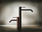 Смеситель для раковины Gessi316 Flessa, высокий, с длинным изливом, без донного клапана, цвет Black Metal Brushed PVD