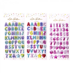 Наклейки детские Alingar, 11 см х 18 см, "Аглийские буквы и цифры", полимер, объемные, европодвес