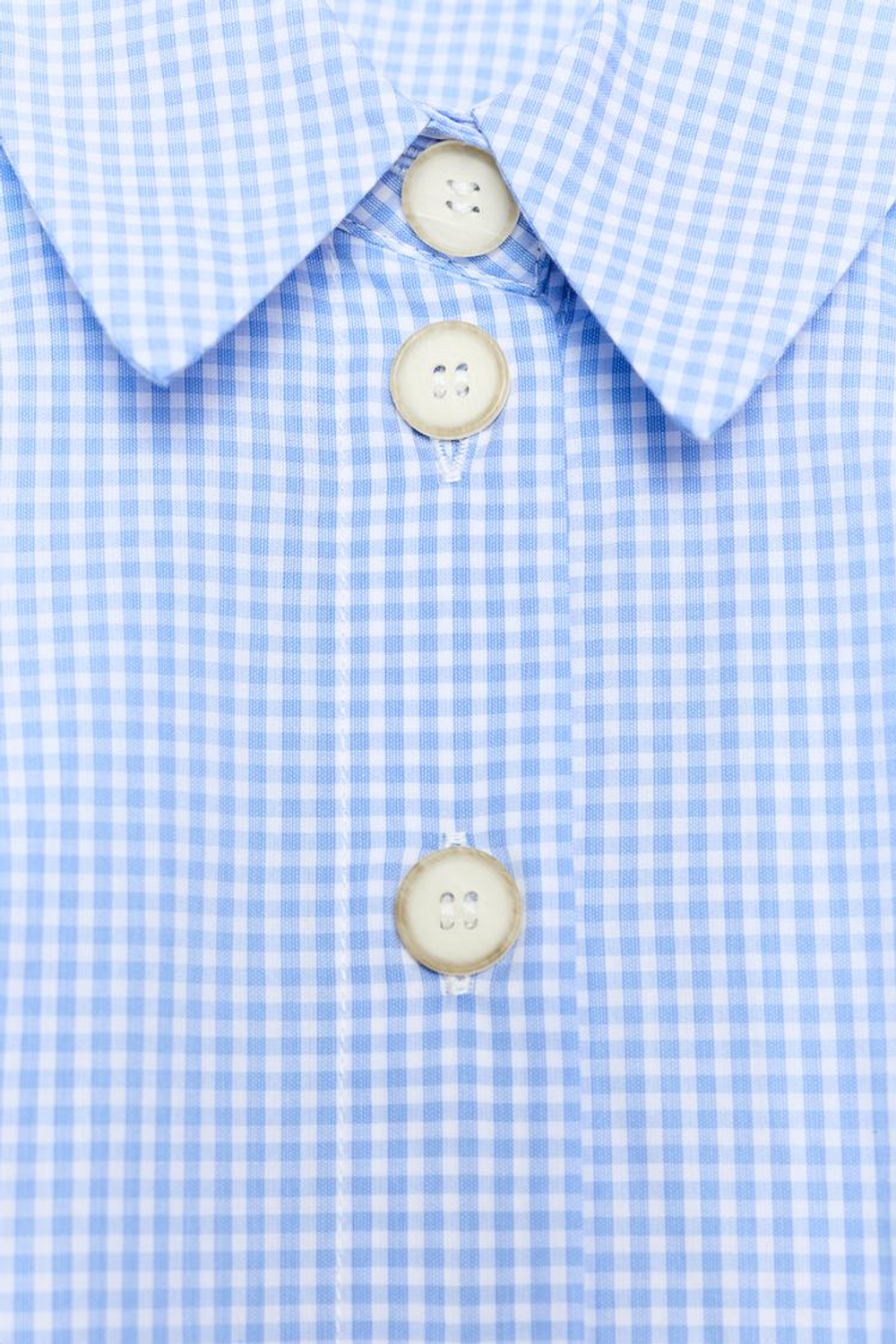 ZARA РУБАШКА С ОБЪЕМНЫМИ РУКАВАМИ, СИНИЙ/БЕЛЫЙ