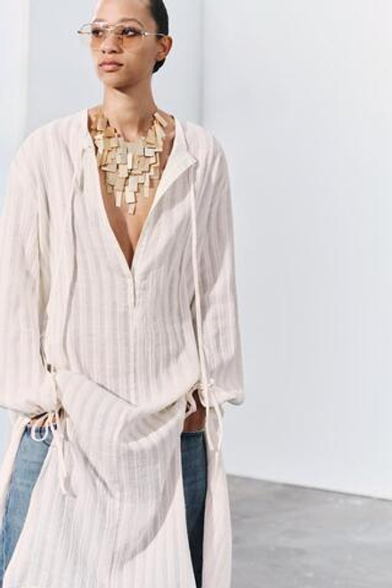 ZARA ПЛАТЬЕ-ТУНИКА В ПОЛОСКУ — ZW COLLECTION, ПОЛОСКИ