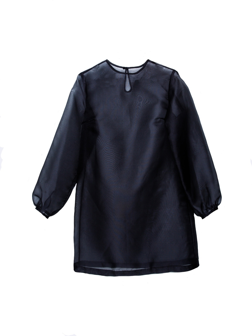 Платье-туника из органзы "Лебедь". Черное