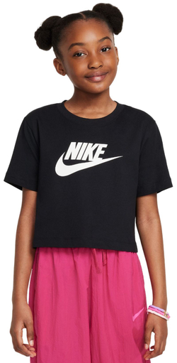 Футболка для девочки теннисная Nike Kids Sportswear Cropped - черный