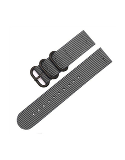 Ремешок 24 мм Nylon Light нейлоновый для Suunto 9 Baro, Suunto 7, D5, Suunto Spartan Sport (Серый)