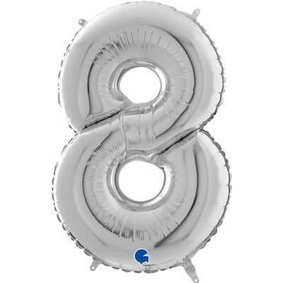 Шар ЦИФРА 8 Silver 26" 66 см
