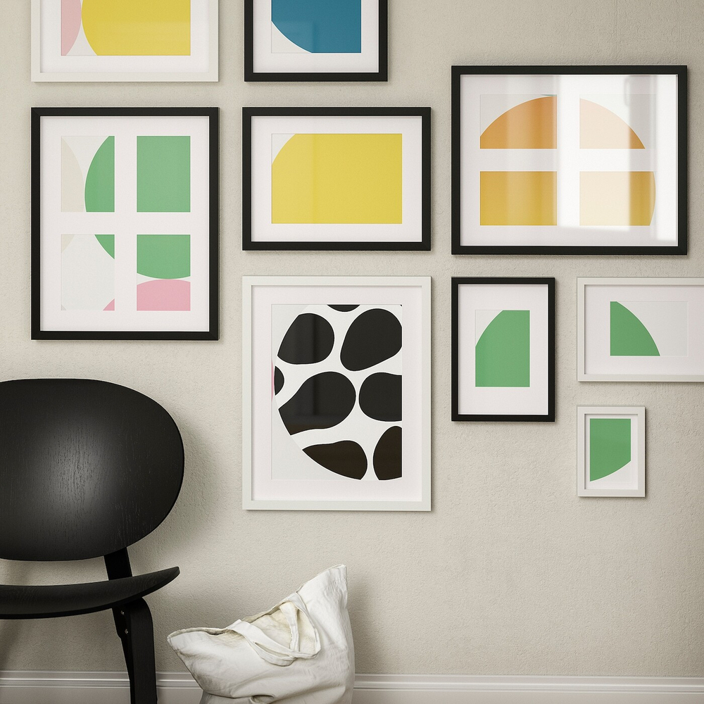 IKEA RÖDALM  (ИКЕА РÖДАЛМ)  -  Фоторамка для 4 фотографий, черная, 40x50 см