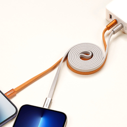 Кабель для быстрой зарядки 27W в тканевой оплетке длина 100см (1м) с разъемом Type C на Lightning, серия AUTO Series Aluminum от Dux Ducis