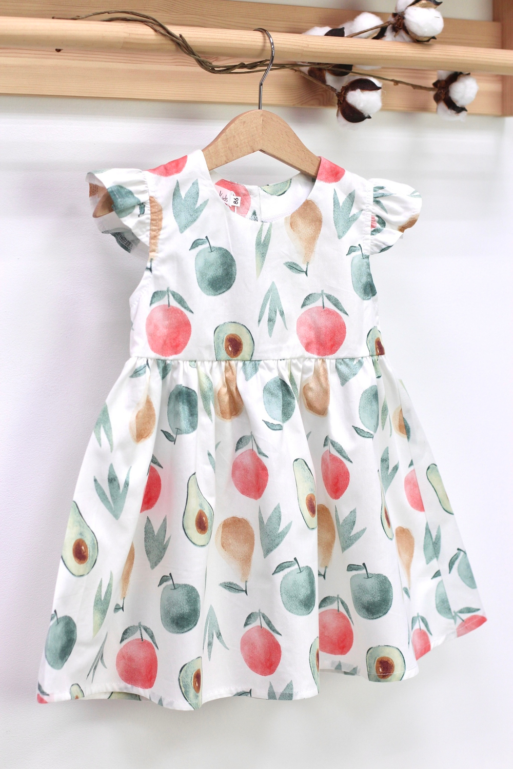 Платье из 100% премиального хлопка «Фрукты»
