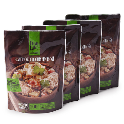 Готовое блюдо Жаркое со свининой пакет 300 г DeliLabs 4шт*300г 1,2кг