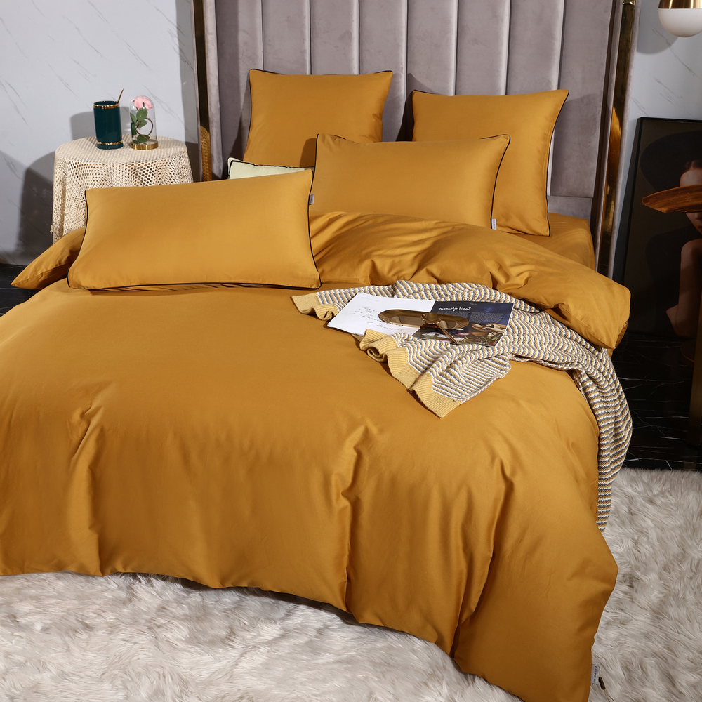 Комплект постельного белья Однотонный Сатин Элитный на резинке OCER013