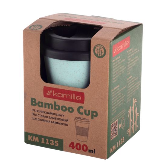 Стакан из бамбукового волокна 400 мл. Kamille KM 1135 с крышкой