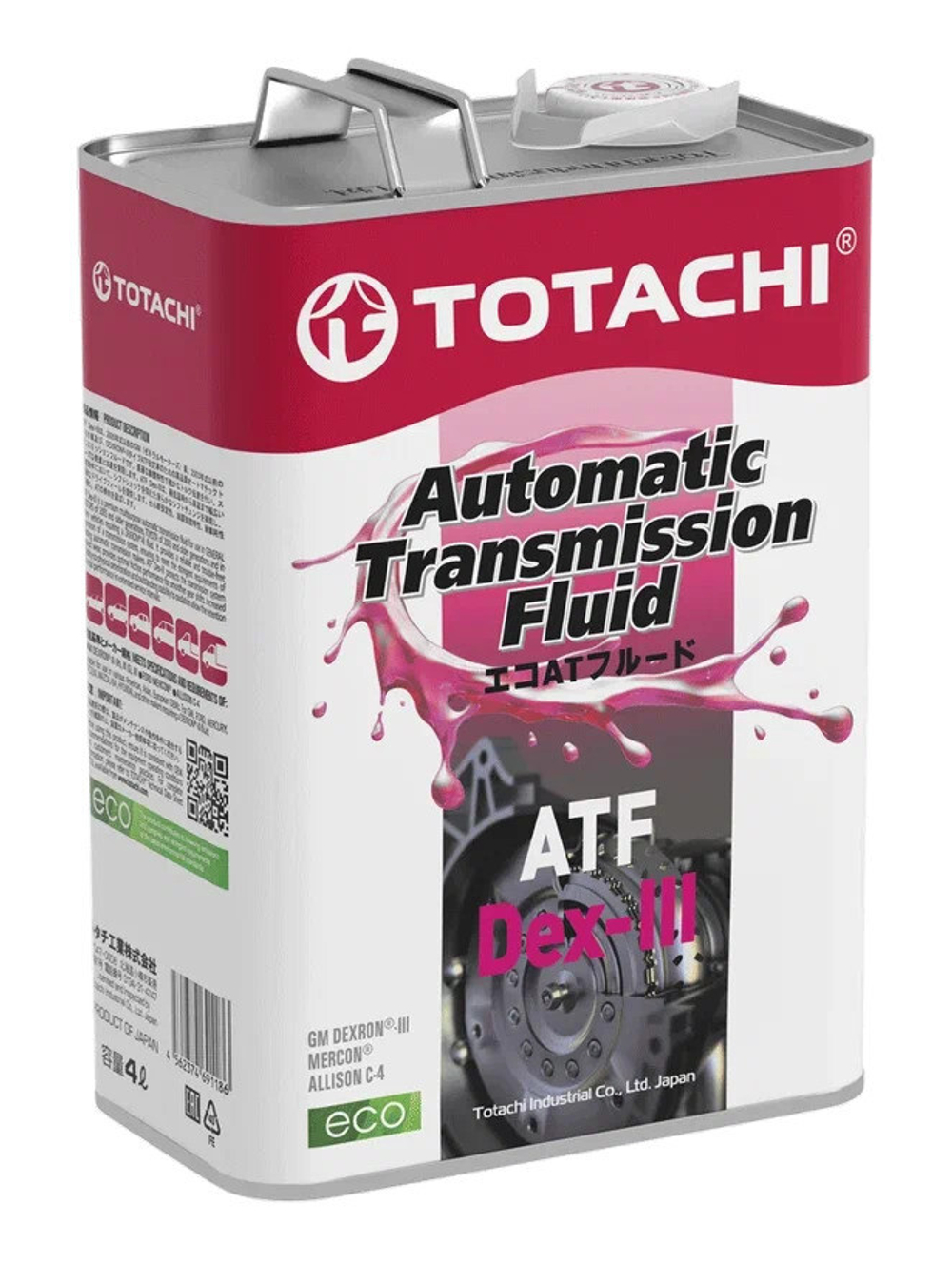 Жидкость для АКПП TOTACHI ATF DEX- III минеральная, 4 л
