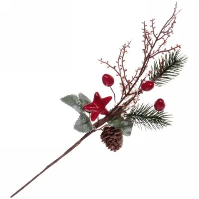 Ветка хвойная «Зимняя звезда», 33 см