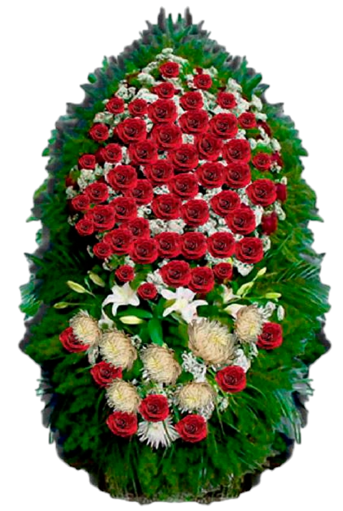 Траурный венок из живых цветов №02 (150 см)