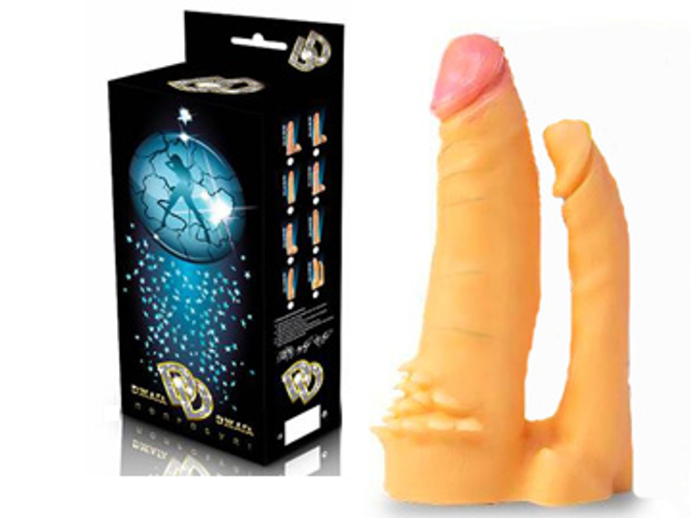 Анально-вагинальная насадка-фаллоимитатор с шипами для трусиков с плугом Харнесс