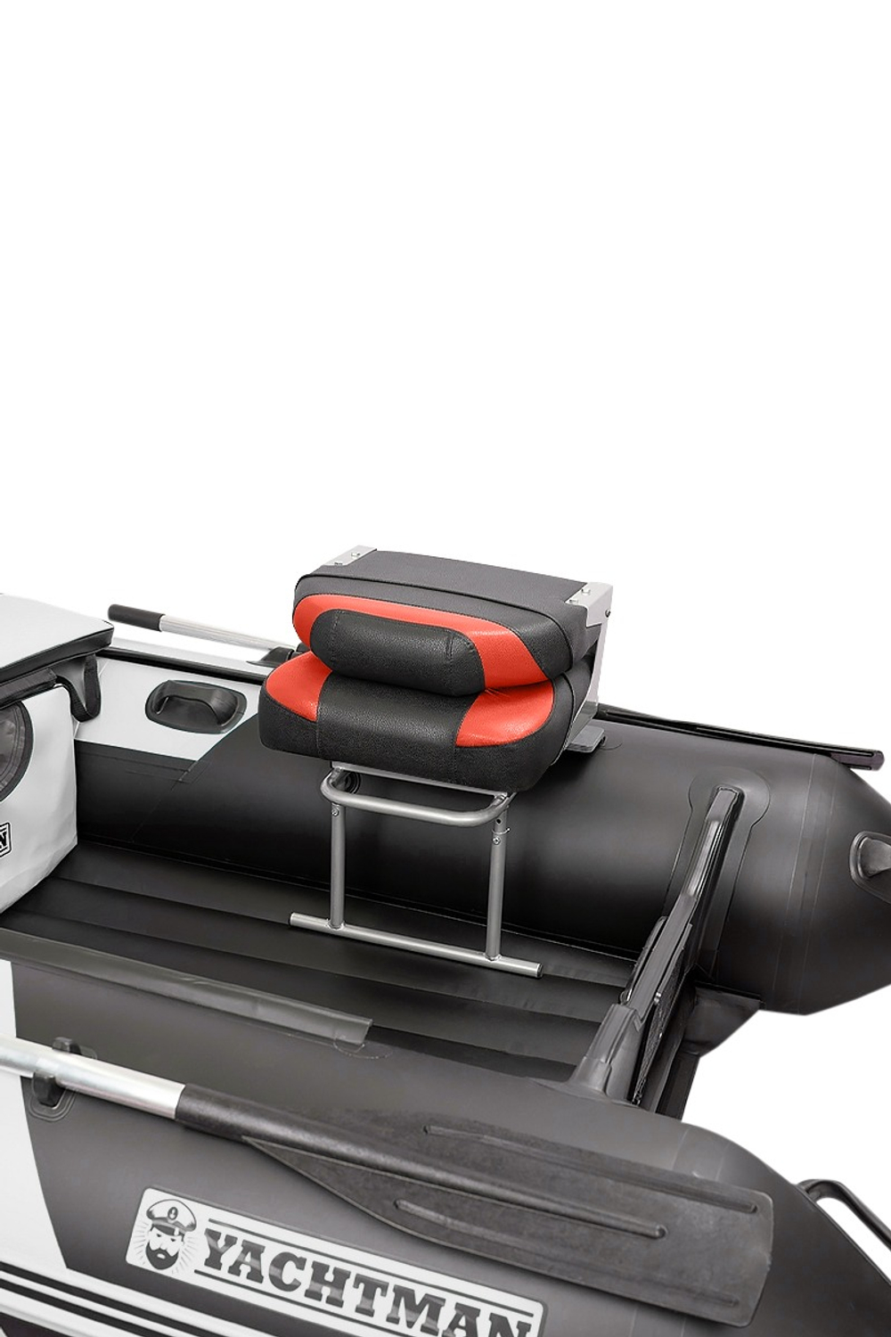 Кресло раскладное мягкое Люкс с пов.механизмом черный/красный-чёрный