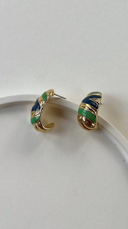 Серьги с зелёной эмалью Avon