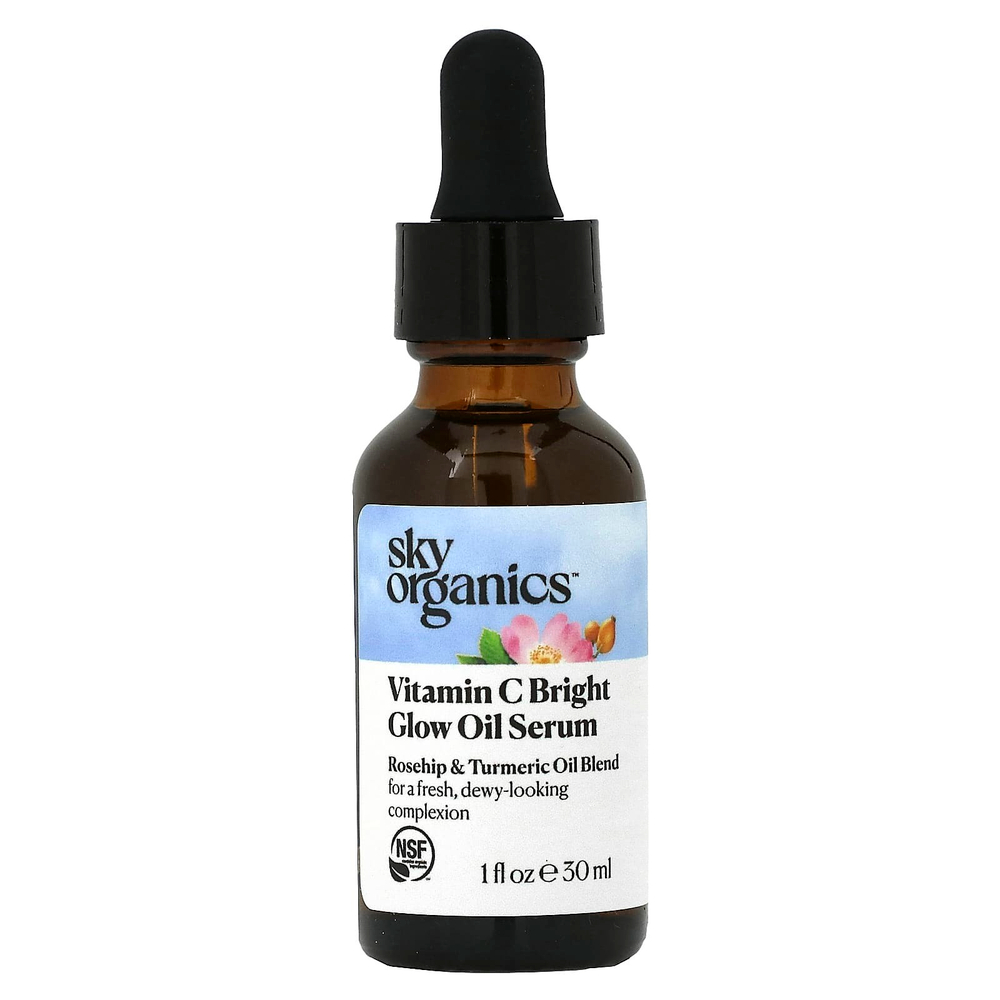 Sky Organics, Сыворотка с маслом шиповника и куркумы с витамином C, смесь масел шиповника и куркумы, 30 мл (1 жидк. унц.)