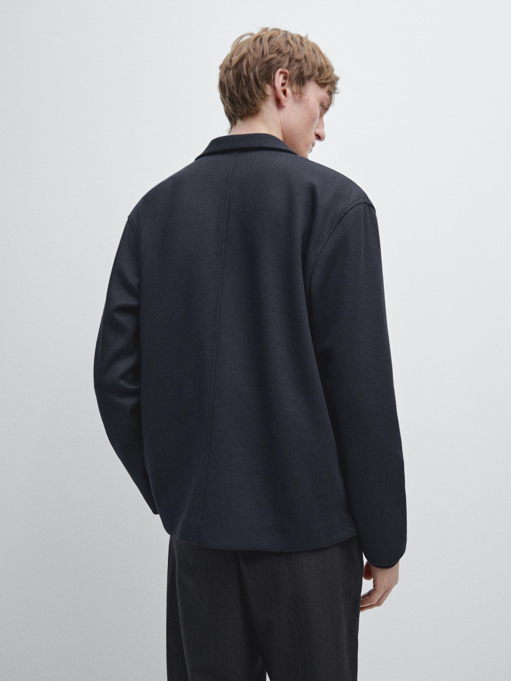 Massimo Dutti Куртка-рубашка с карманами на пуговицах, темно-синий