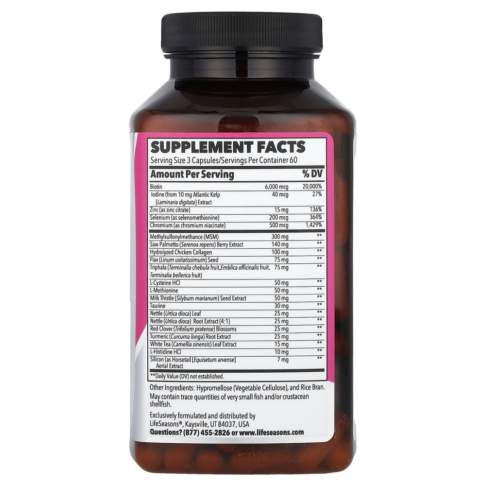 LifeSeasons, Therapeutics, Beau-T®, для волос, кожи и ногтей, 180 растительных капсул