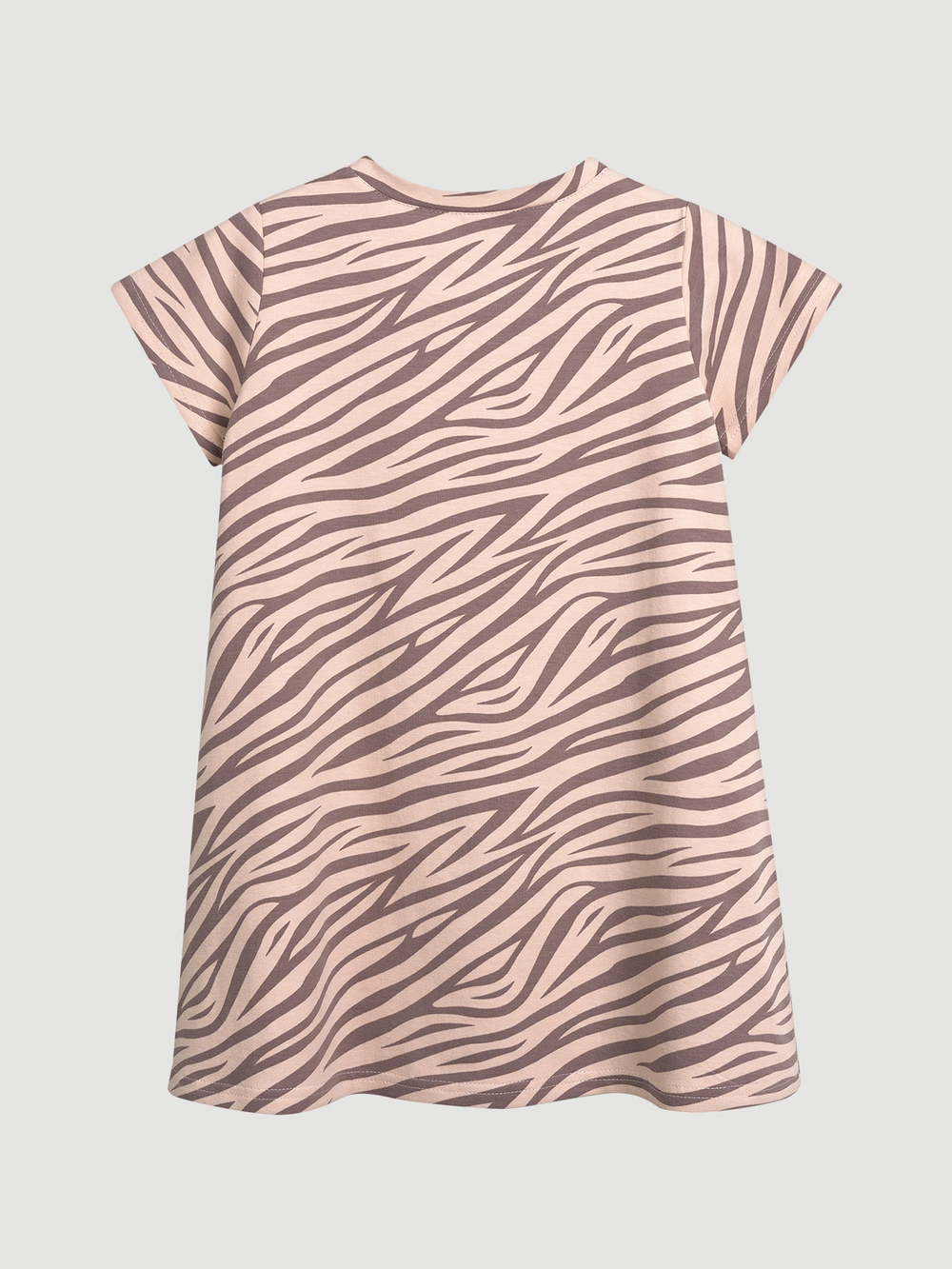 Платье трапеция Mjölk Зебра розовая, с коротким рукавом, уценка