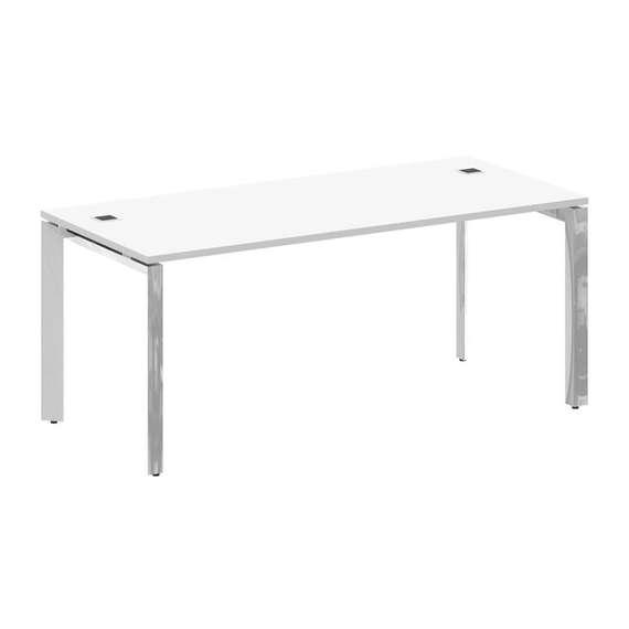 Onix Direct Lux Стол руководителя П-обр. м/к M-O.MP-SRR-5.8 Белый Бриллиант/Нержавеющая Сталь/Хром 1