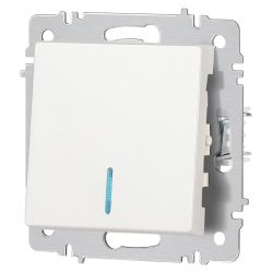 Выключатель Intro Accent 6-102-06 с подсветкой, 10А-250В, IP20, СУ, AL/CU, перламутр
