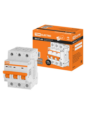 Авт. выкл. ВА47-60 3Р 40А 6кА х-ка С TDM SQ0223-0113