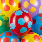 Шар (12''/30 см) Разноцветные точки, Ассорти, пастель, 5 ст, 25 шт.