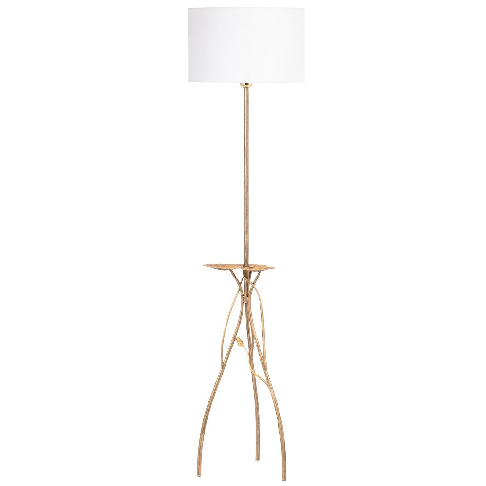 Светильник напольный торшер Нимфея с абажуром Винтаж-2 Белый