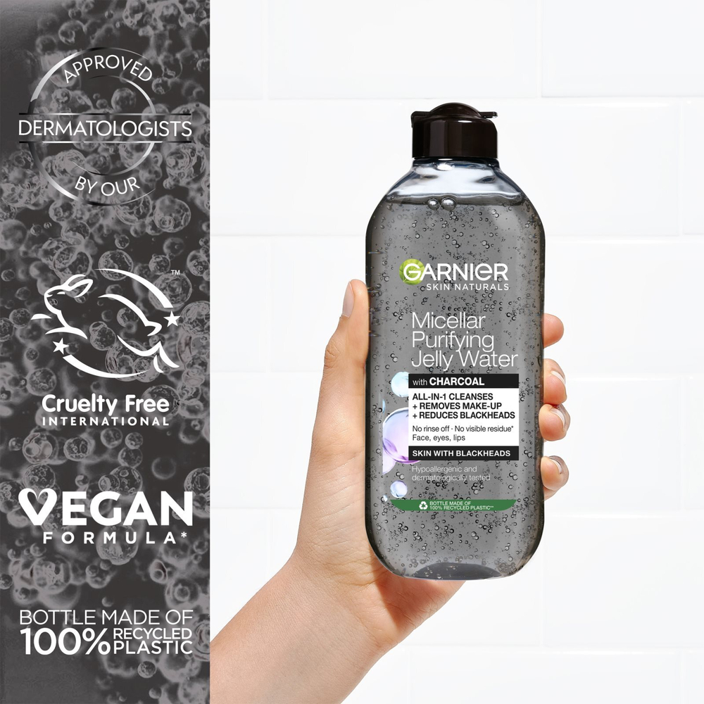 Garnier Skin Naturals Pure Charcoal - очищающая мицеллярная вода с консистенцией геля /   400  ml  / GTIN 3600542453752