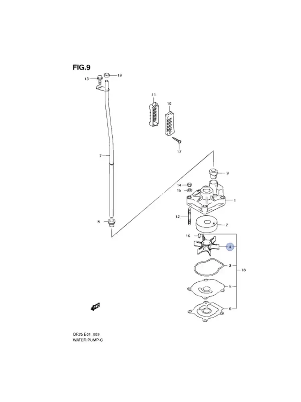 Крыльчатка помпы для лодочных моторов