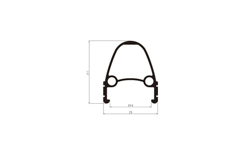 Обод 26" TRIX алюминиевый, двойной, 36H, фрезерованный, индикатор износа , 559х19.6/25х29,5мм, A/V, анодированный черный