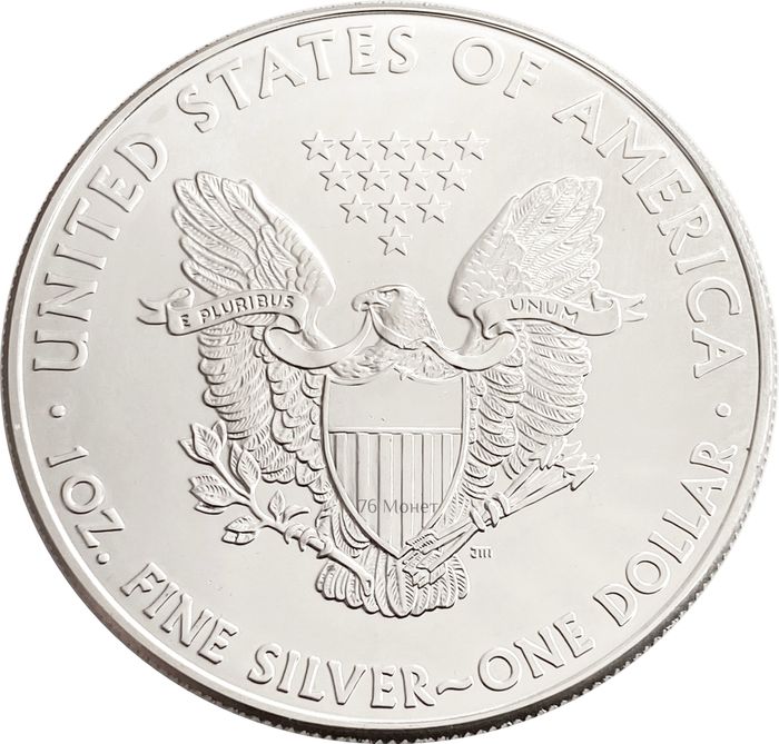 1 доллар 2011 США «Шагающая свобода. Американский серебряный орёл» Без отметки монетного двора
