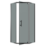 Душевое ограждение Niagara Eco NG-1009-14DT (90х90х190) трапеция,распашное,черный,стекло тонированное,1 место