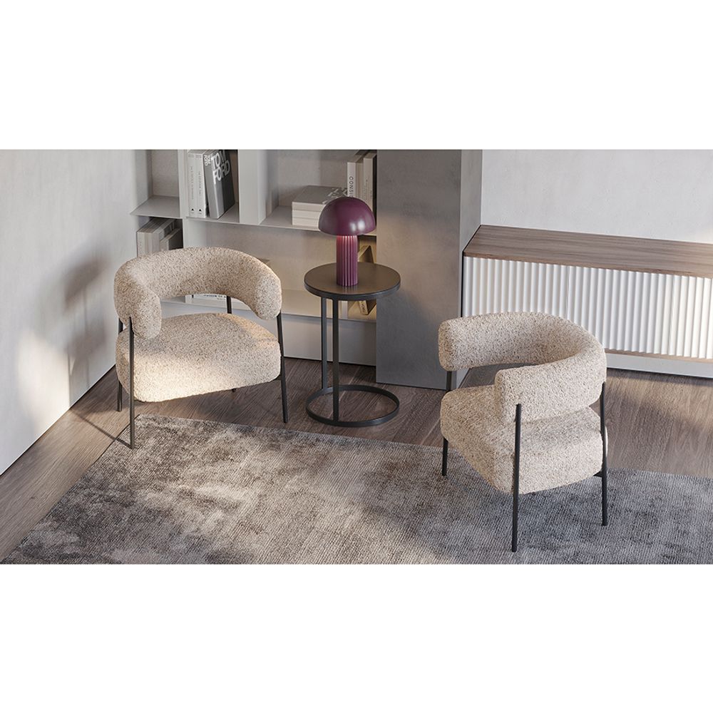 Кресло HugMe, букле, миндальное молоко