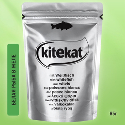 Kitekat POU 48x85g желе белая рыба