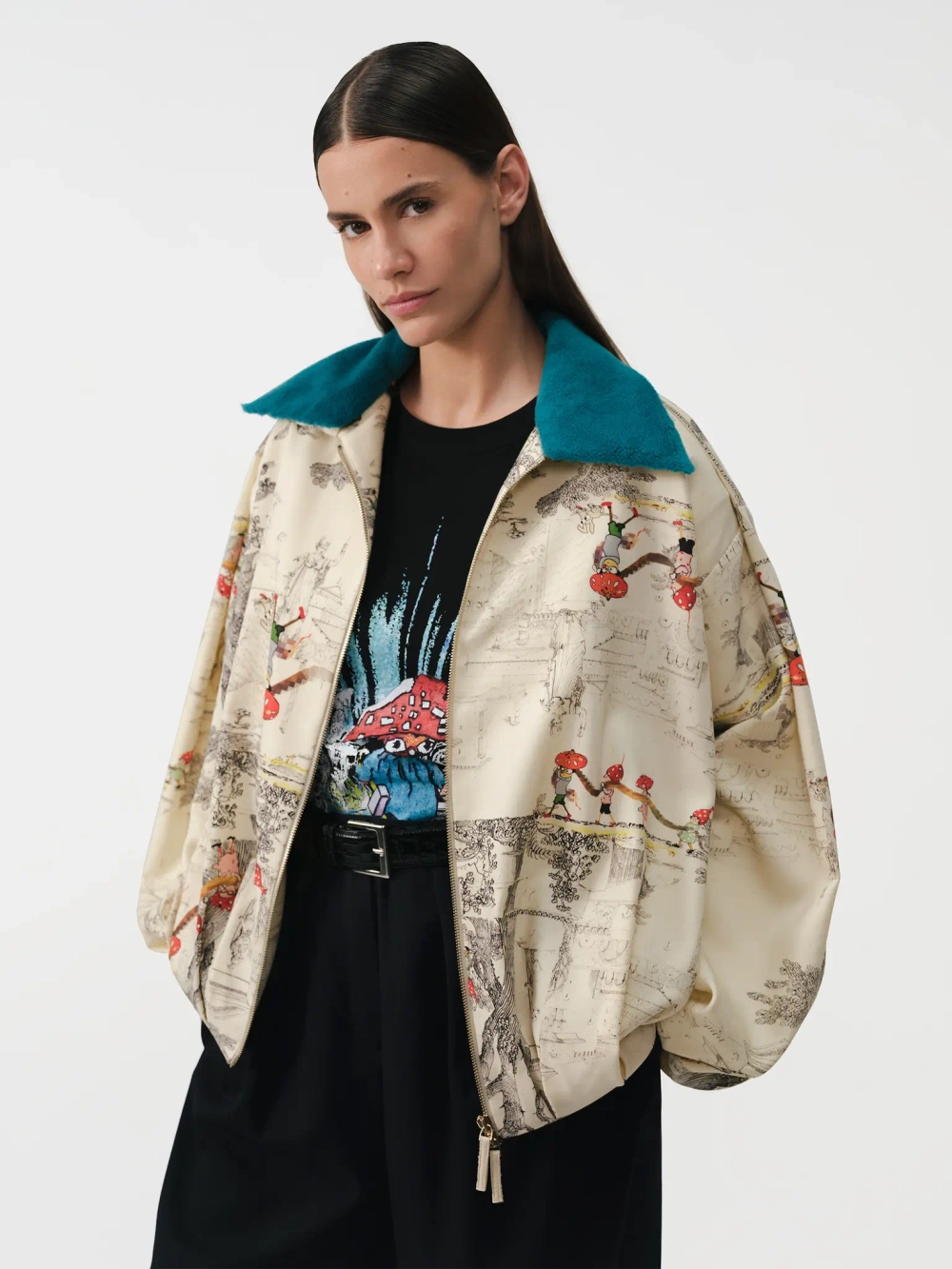 Куртка-бомбер принтованная OLA OLA