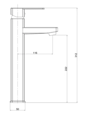 Смеситель для раковины в ванну высокий VODA IC25
