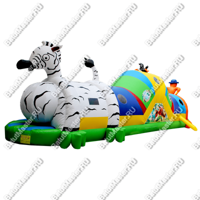 Коммерческий надувной батут "Тоннель зебра"