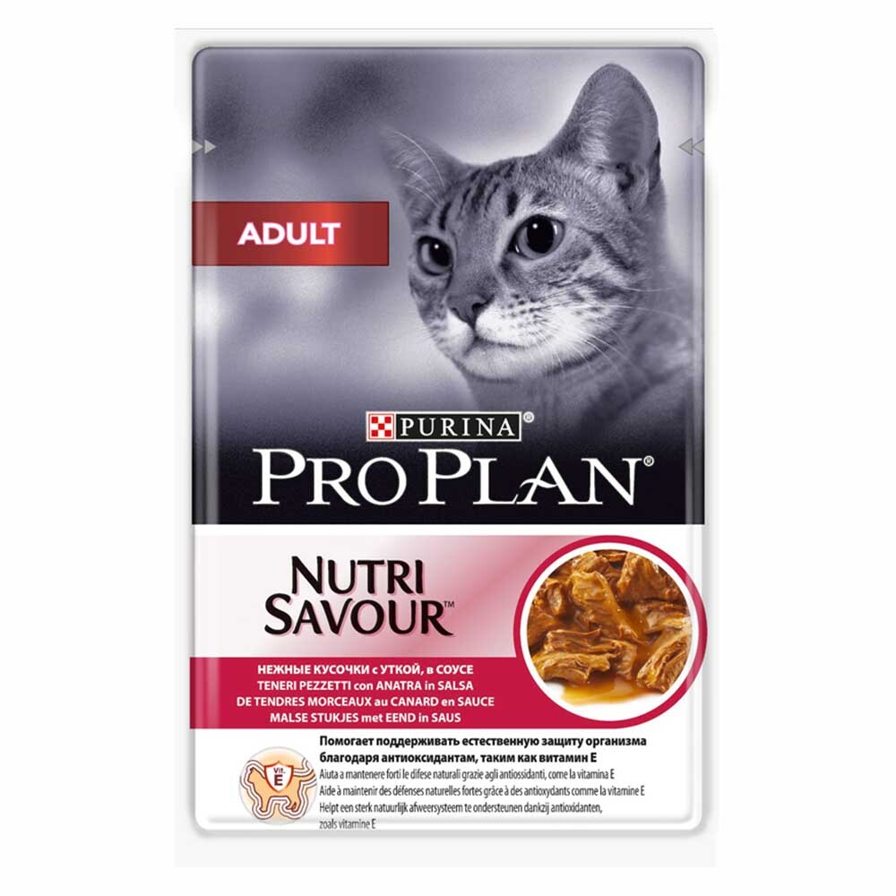 Pro Plan Adult Duck 85 г - консервы (пауч) для кошек (утка в соусе)