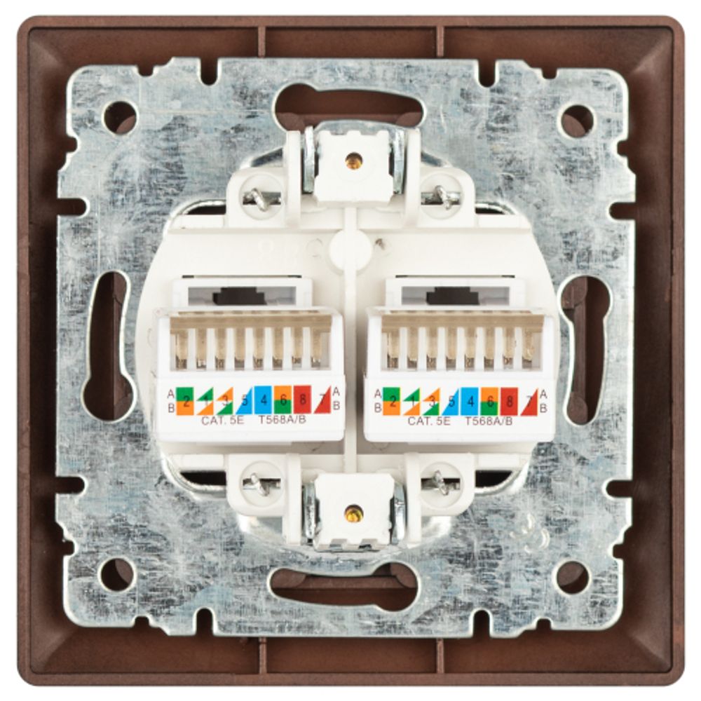 Розетка Intro Solo 4-304-05 информационная 2хRJ45 СУ антрацит