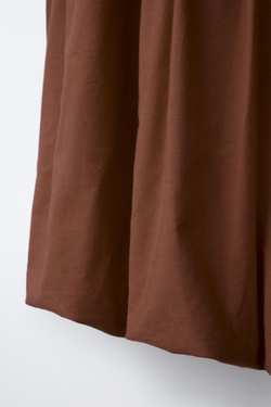 ZARA ПЛАТЬЕ ИЗ КОНТРАСТНОЙ ТКАНИ, ШОКОЛАДНЫЙ