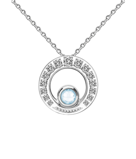 Подвес малый из серебра со вставками из топаза и бесцветных фианитов