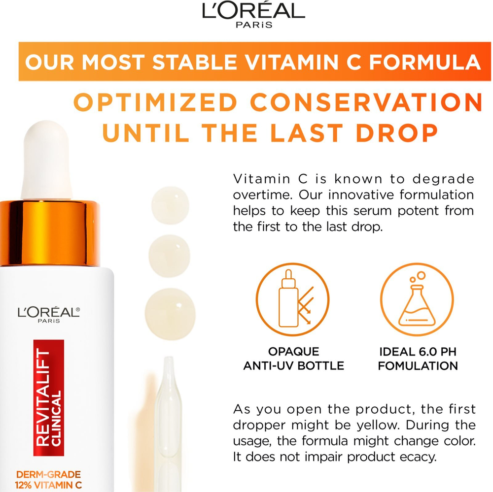 L’Oreal Paris Revitalift Clinical - сыворотка для лица с витамином С /   30  ml  / GTIN 3600524081690