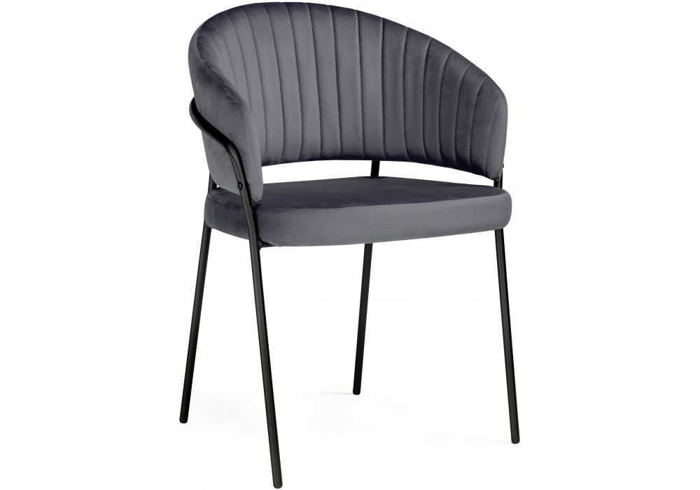 Стул на металлокаркасе Woodville Лео антрацитовый brendy stone 28, черный, ножки черные